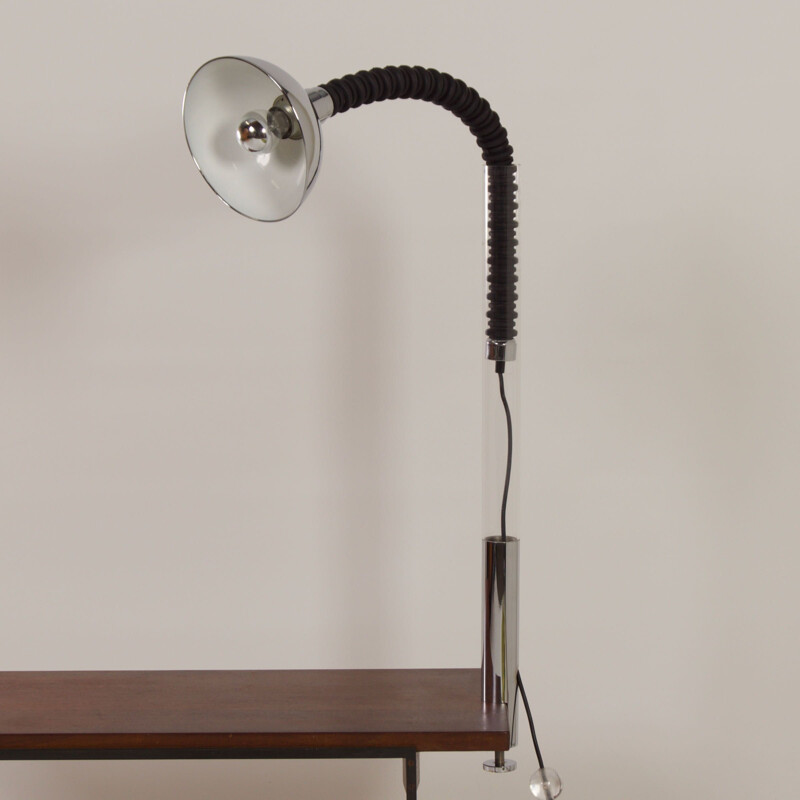 Chrome vintage table lamp with flexible arm by Cosack Leuchten, Germany 1970s