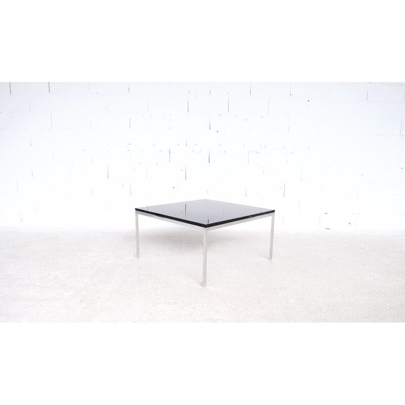 Vintage black marble and chrome steel coffee table by Florence Knoll, 1970