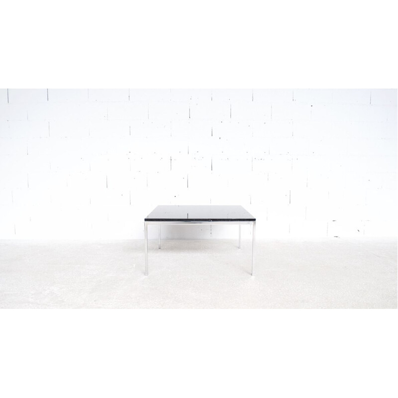 Vintage black marble and chrome steel coffee table by Florence Knoll, 1970