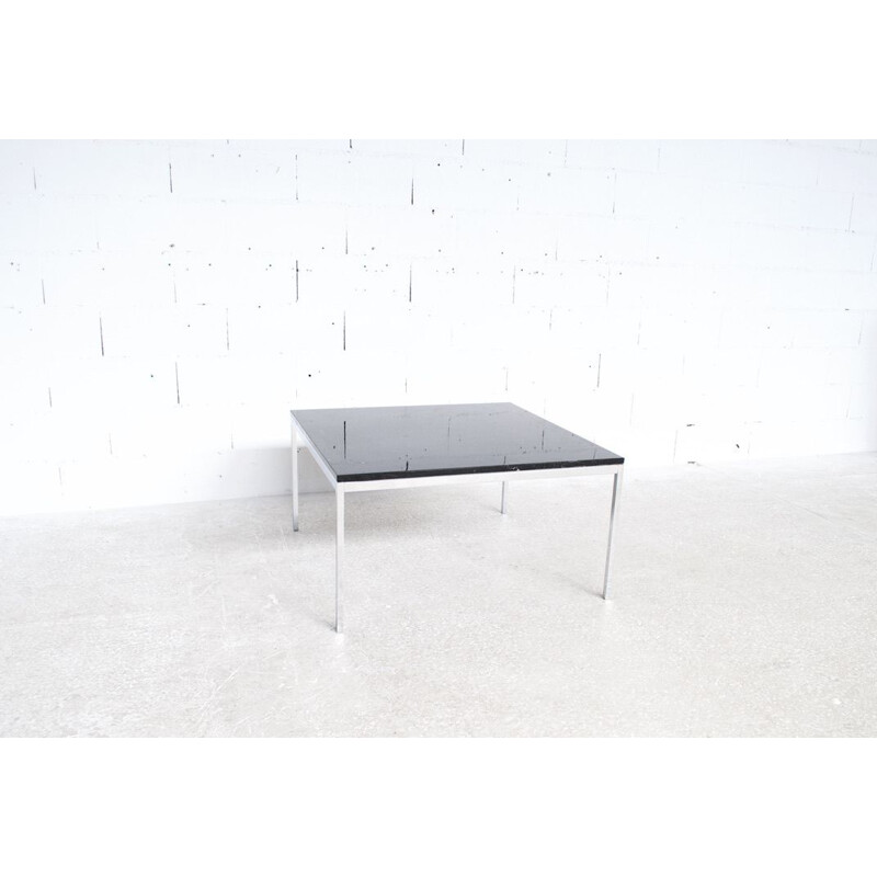 Vintage black marble and chrome steel coffee table by Florence Knoll, 1970