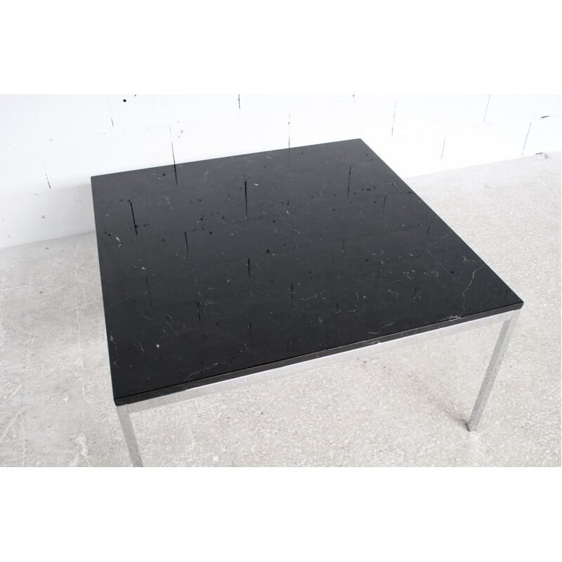 Vintage black marble and chrome steel coffee table by Florence Knoll, 1970