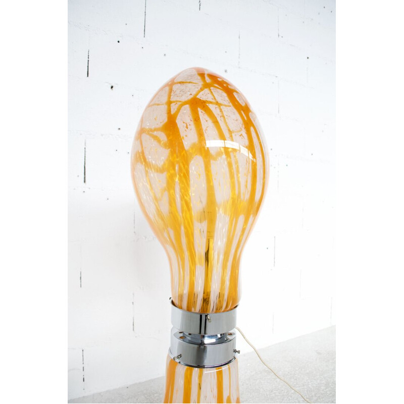 Lámpara de pie de cristal Birillo vintage de Carlo Nason para Mazzega, 1960