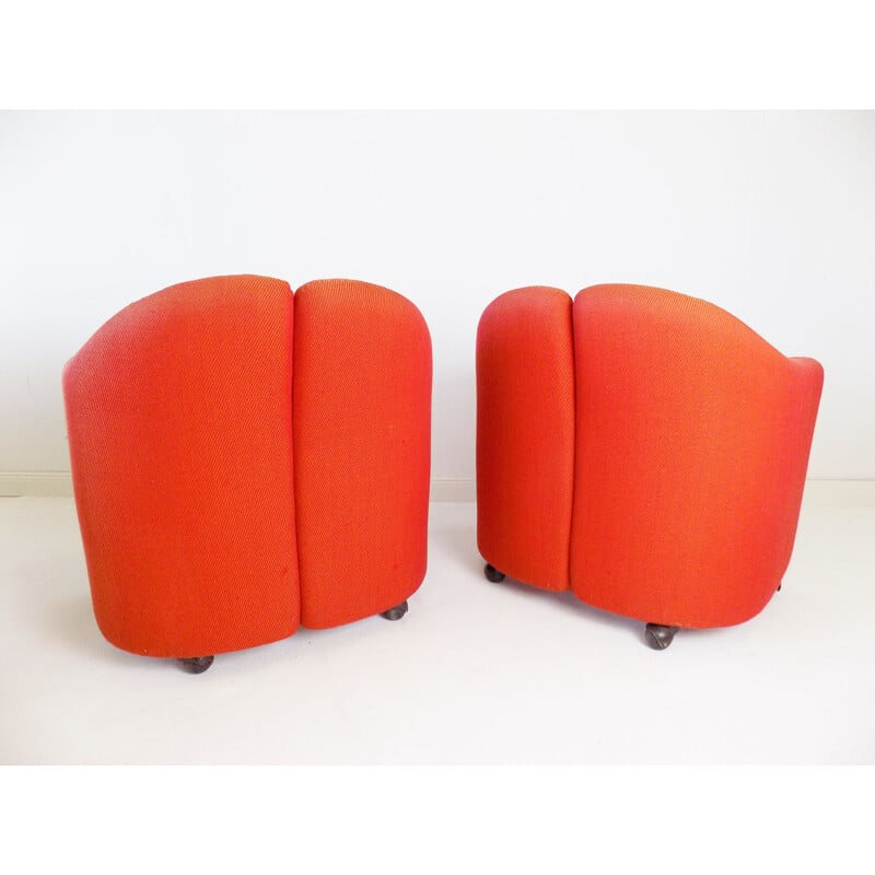 Pair of vintage Tecno Ps142 armchairs by Eugenio Gerli