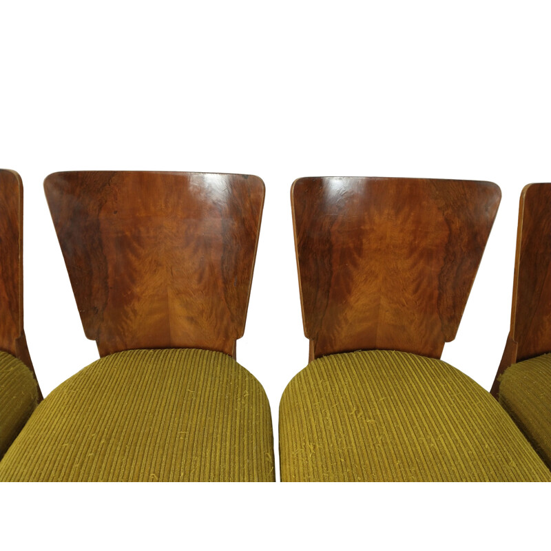 Set of 4 vintage Art Deco dining chairs by Jindřich Halabala, 1940s