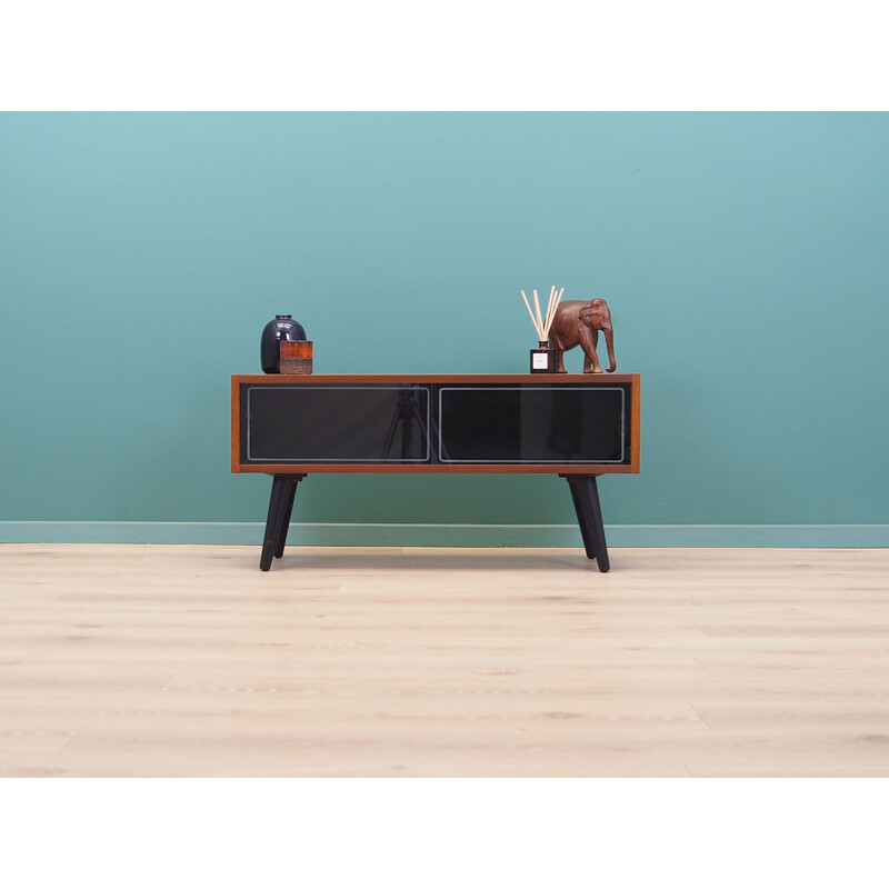 Teak vintage solid wood stained black sideboard, Denmark 1970s