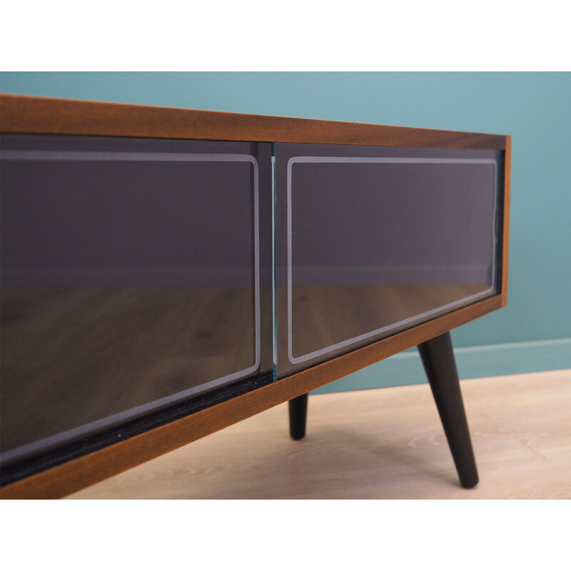 Teak vintage solid wood stained black sideboard, Denmark 1970s