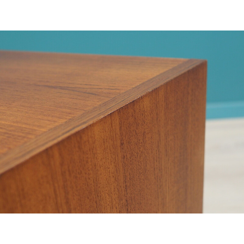 Teak vintage solid wood stained black sideboard, Denmark 1970s