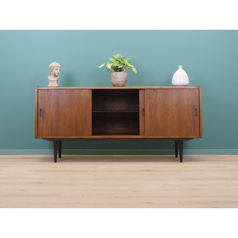 Walnut vintage Danish sideboard by Pmj Viby J, 1960s