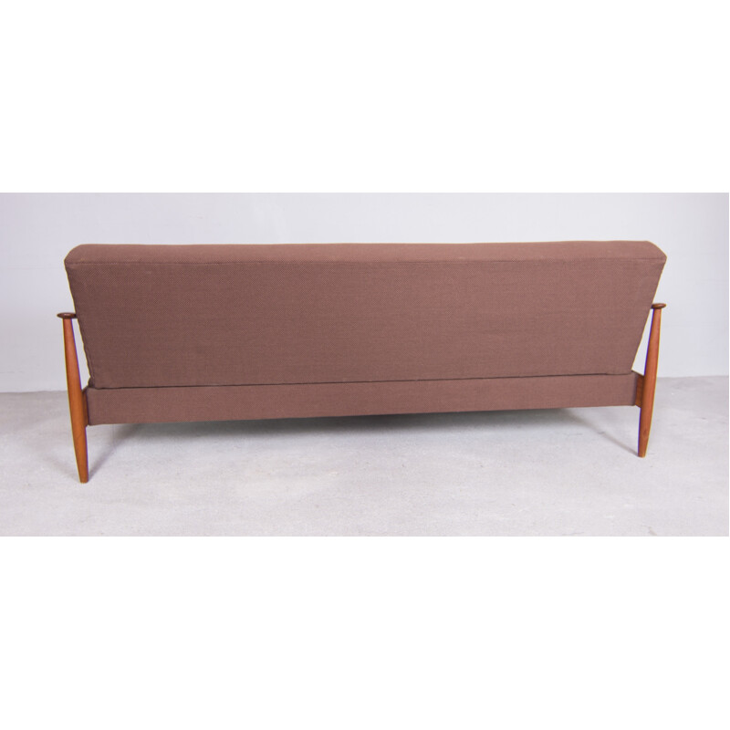 Mid-century daybed in red fabric, Walter KNOLL - 1950s