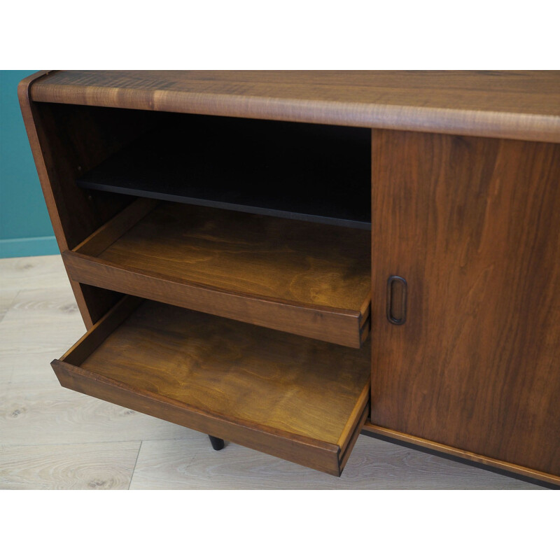 Walnut vintage Danish sideboard by Pmj Viby J, 1960s