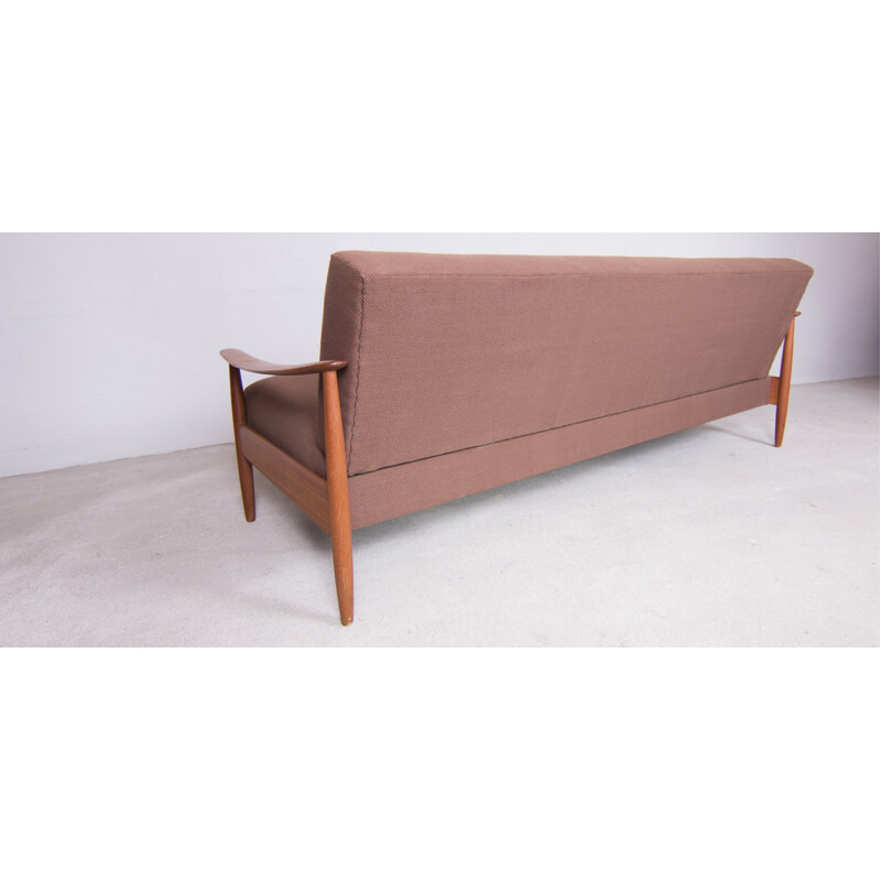 Mid-century daybed in red fabric, Walter KNOLL - 1950s