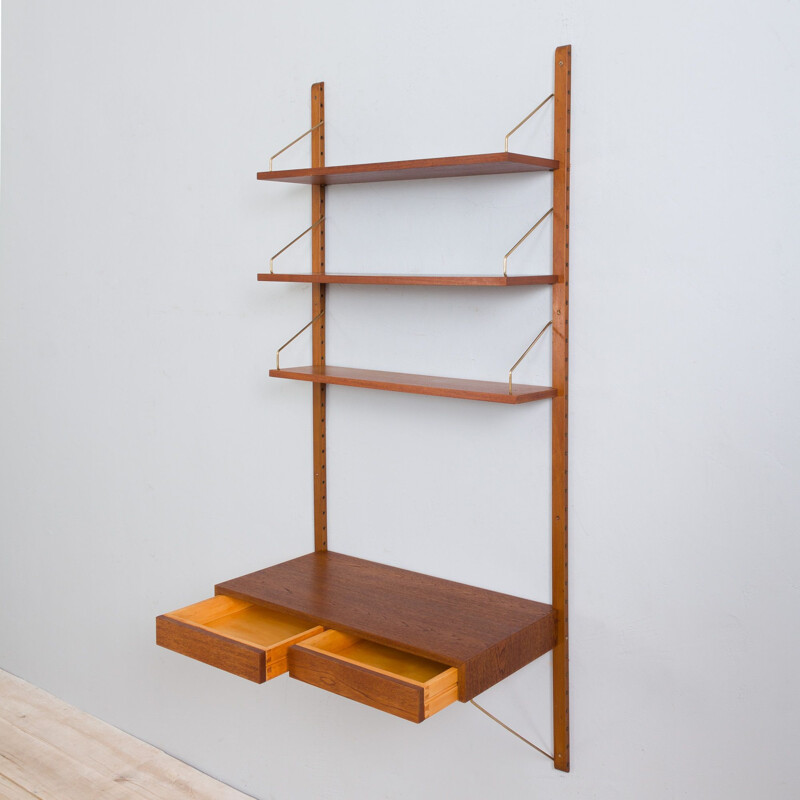 Vintage teak wall unit by Poul Cadovius, Denmark 1960s