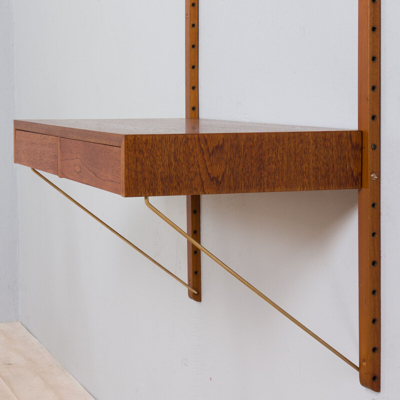 Vintage teak wall unit by Poul Cadovius, Denmark 1960s