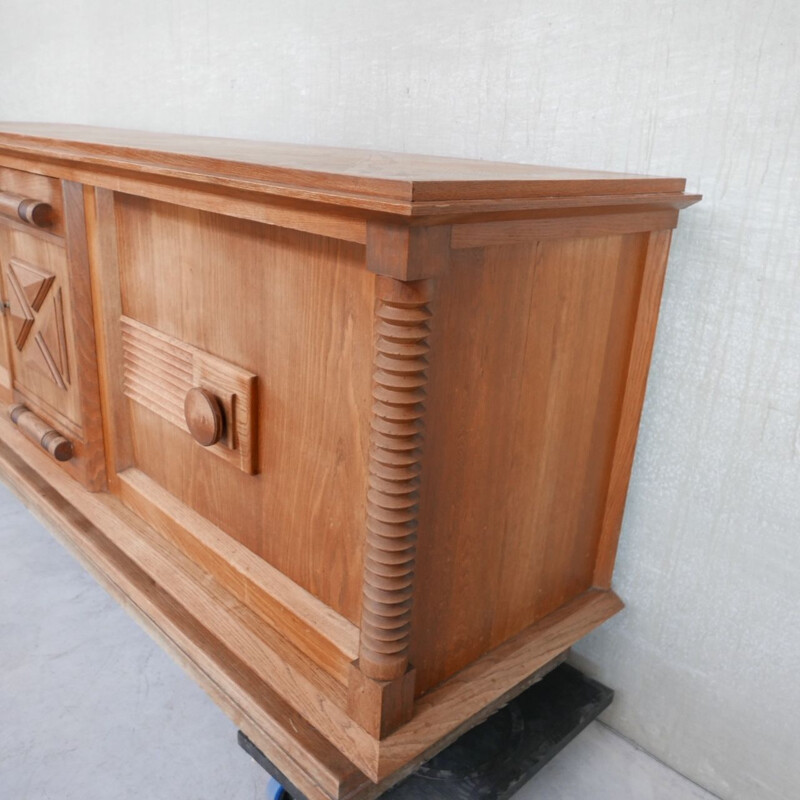French oakwood Art Deco vintage sideboard by Dudouyt, 1940s