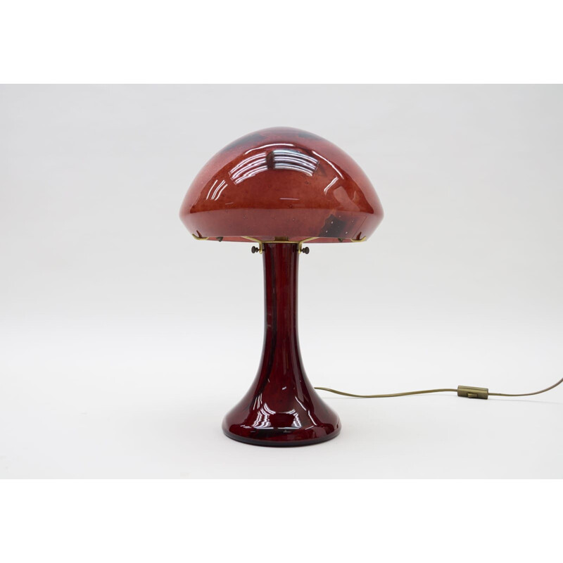 Glass vintage table lamp by La Rochere, 1970s