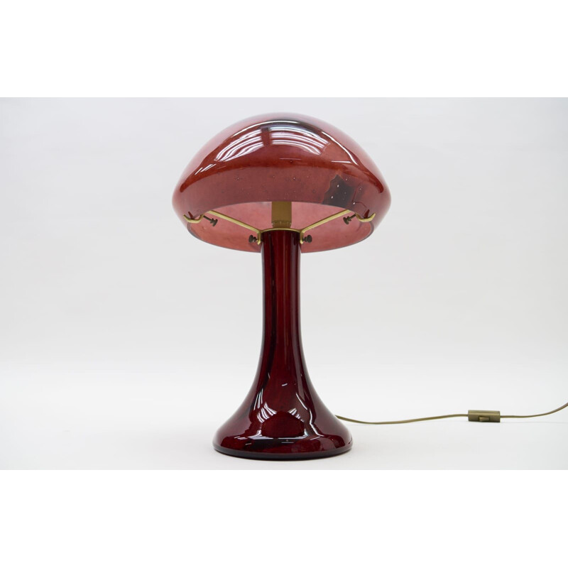 Glass vintage table lamp by La Rochere, 1970s