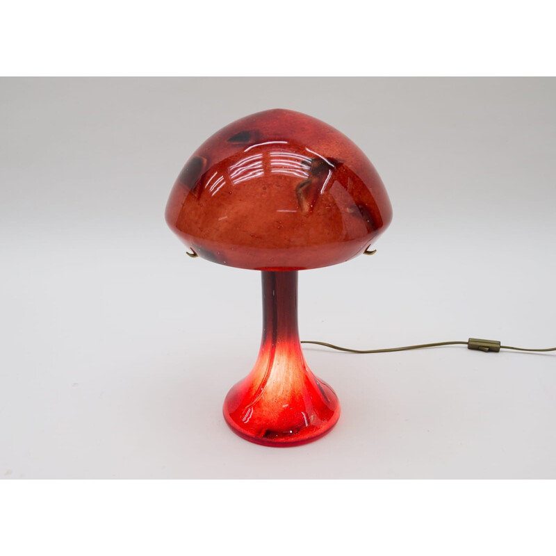 Glass vintage table lamp by La Rochere, 1970s