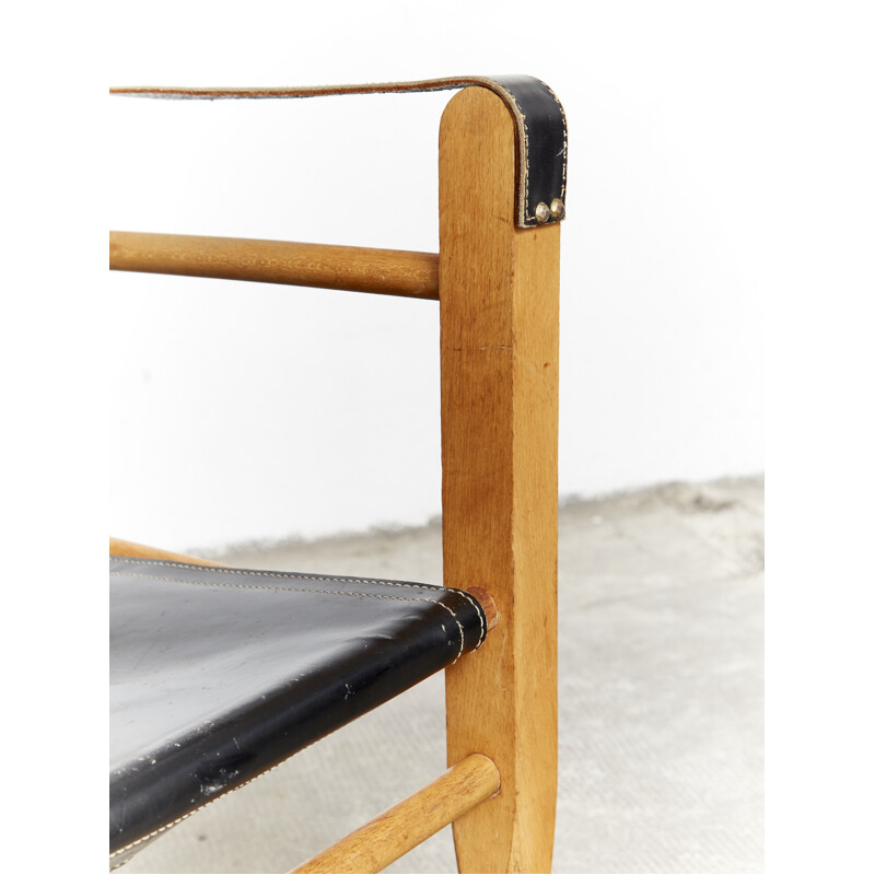 Cadeira de braços Vintage safari por Aage Bruun