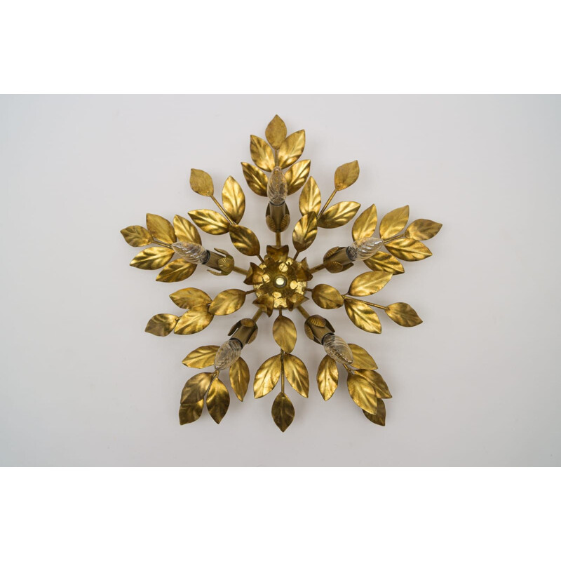 Vintage gilded ceiling light, Germany 1960