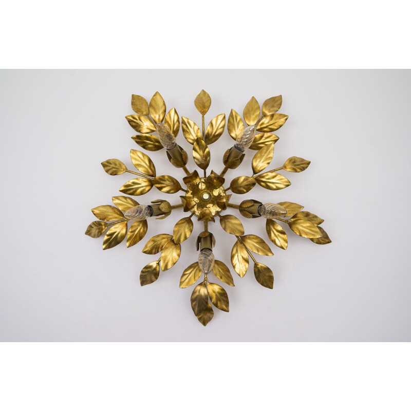 Vintage gilded ceiling light, Germany 1960