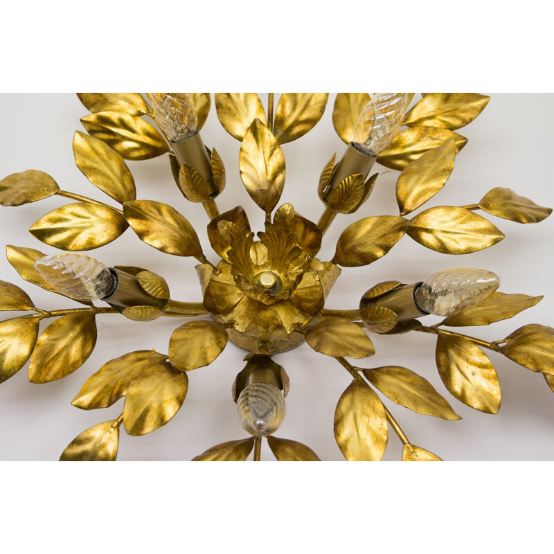 Vintage gilded ceiling light, Alemanha 1960