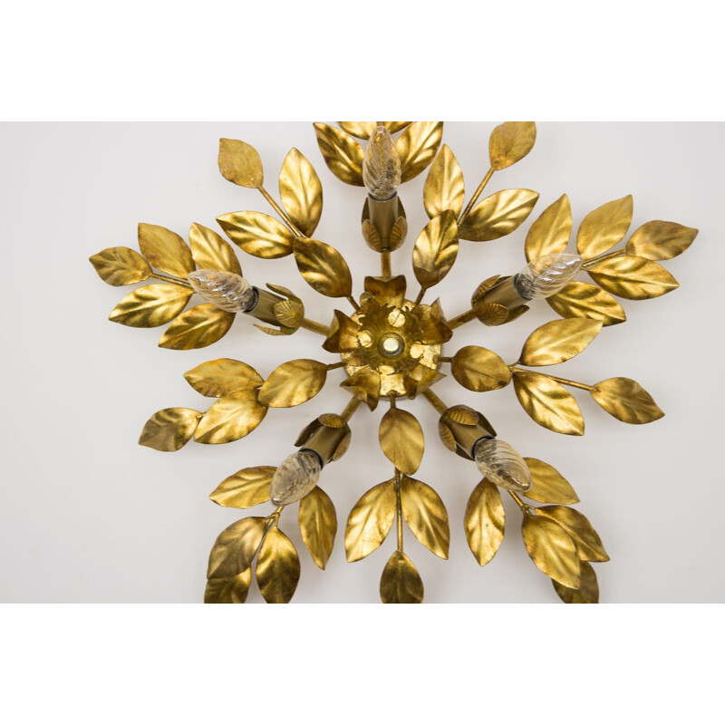 Vintage gilded ceiling light, Germany 1960