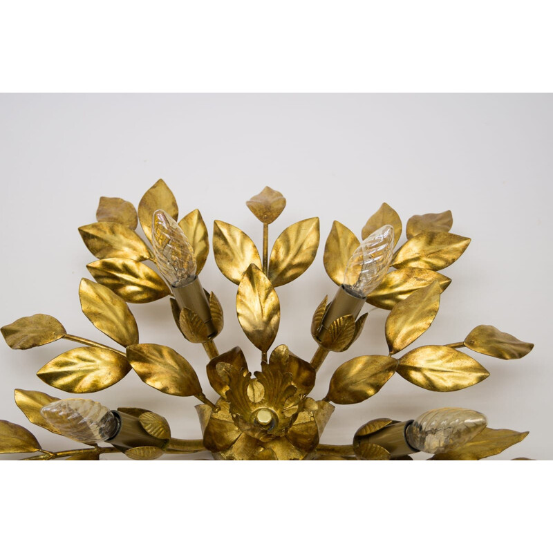 Vintage gilded ceiling light, Alemanha 1960