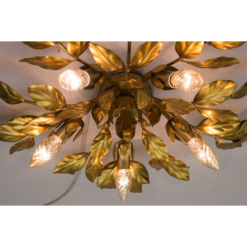 Vintage gilded ceiling light, Alemanha 1960