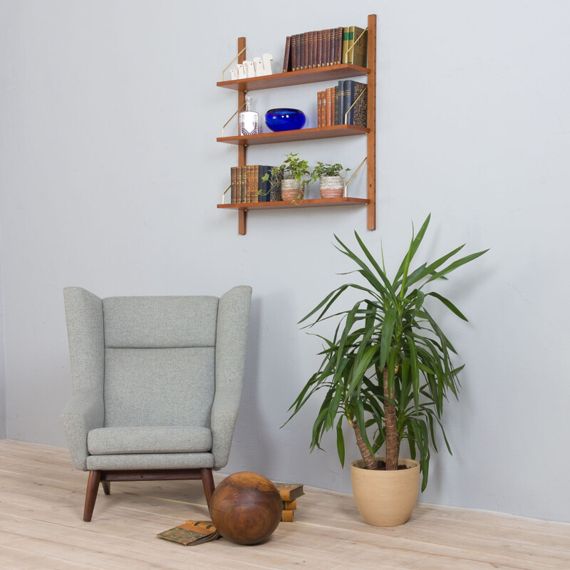 Mid century wall unit in teak by Cadovius Sorensen, Denmark 1960s