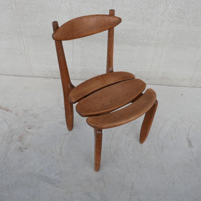 Set aus 6 Vintage-Stühlen "Thierry" aus Eiche von Guillerme und Chambron, Frankreich 1960