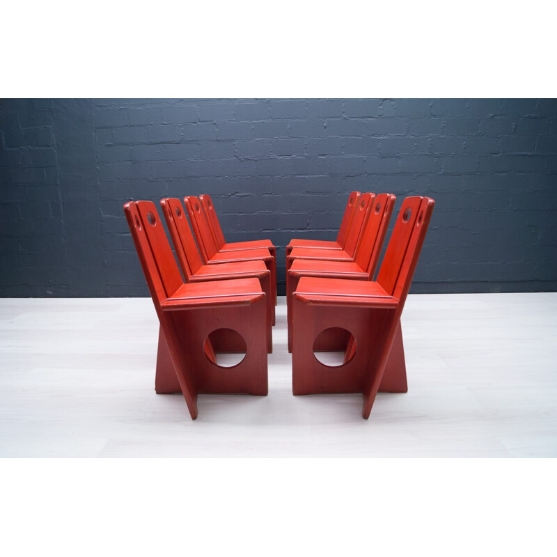 Set van 8 vintage Zweedse grenen stoelen van Gilbert Marklund voor Furusnickarn Ab, 1970