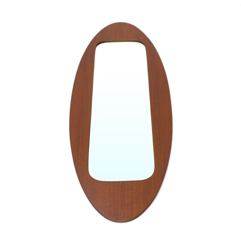 Vintage mirror with frame in wood by Franco Campo and Carlo Graffi for Home, 1950s