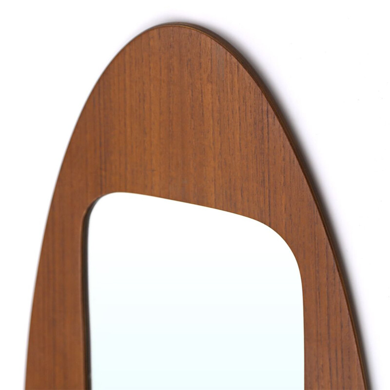 Vintage mirror with frame in wood by Franco Campo and Carlo Graffi for Home, 1950s