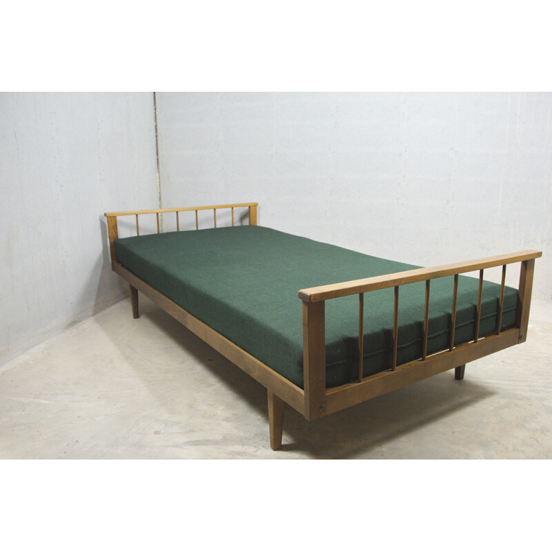 Mid century walnut daybed with green reclining surface, 1960s