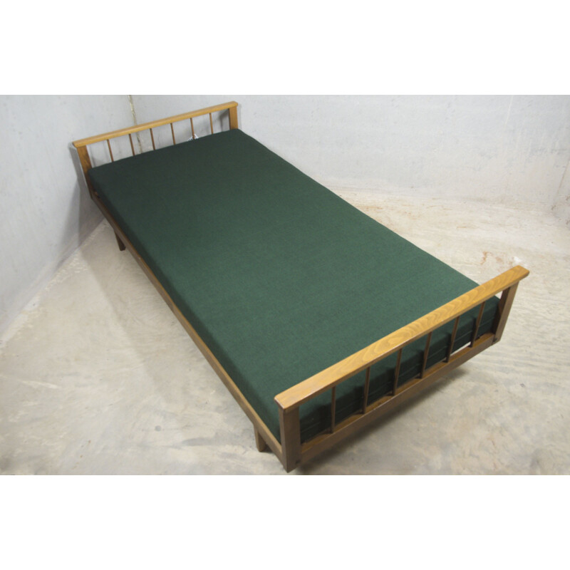 Mid century walnut daybed with green reclining surface, 1960s