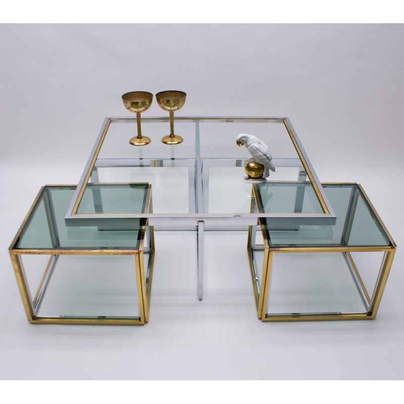 Vintage nesting tables by Maison Charles, 1970s