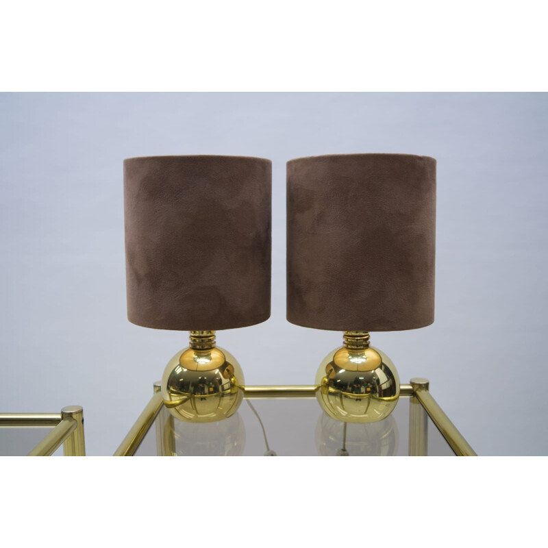 Pair of vintage brass table lamp, 1960s