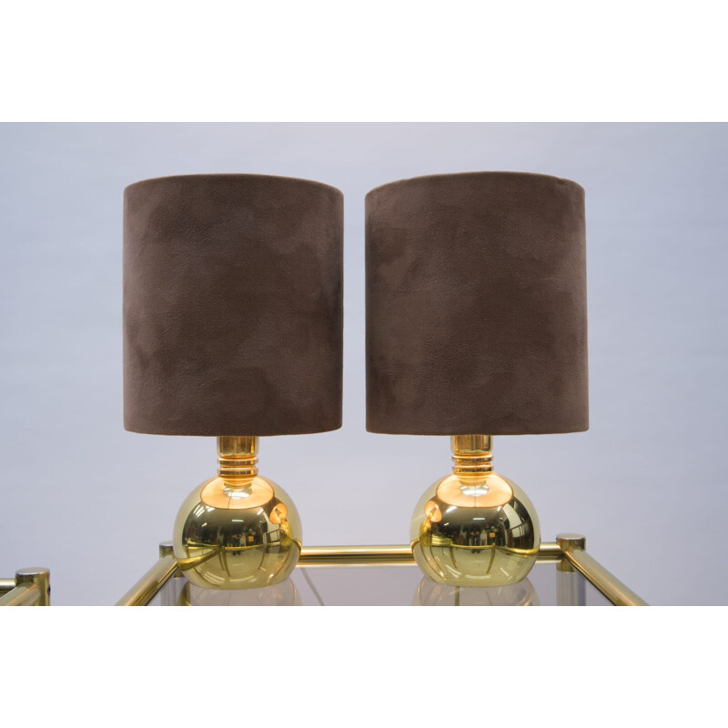 Pair of vintage brass table lamp, 1960s