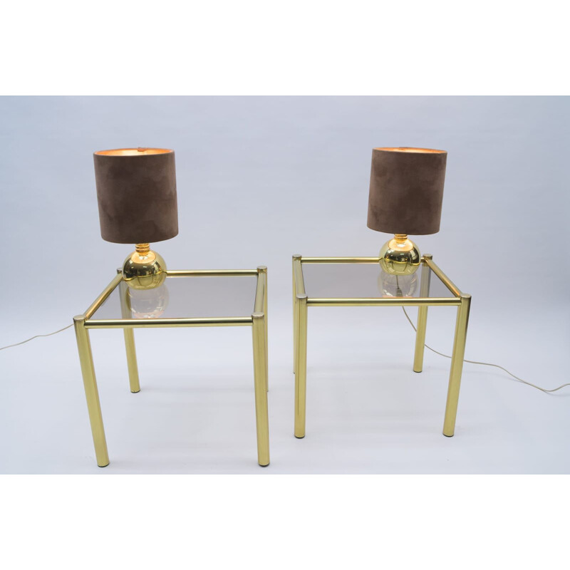 Pair of vintage brass table lamp, 1960s