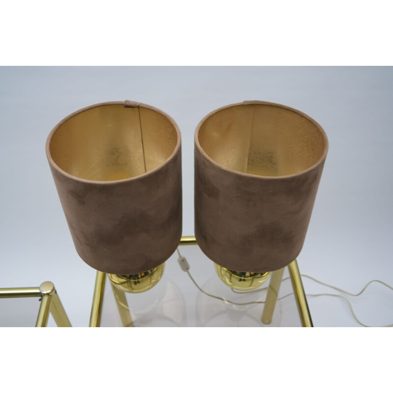 Pair of vintage brass table lamp, 1960s