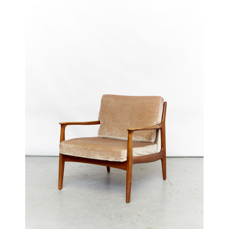 Mid-century cherry wood armchair by Eugen Schmidt for Soloform