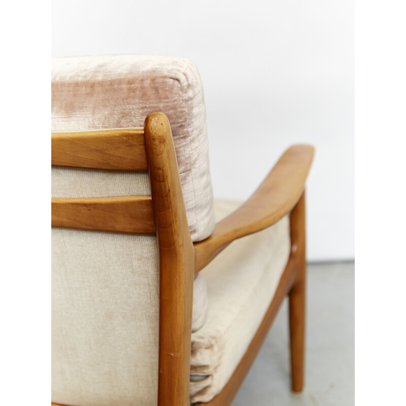 Mid-century cherry wood armchair by Eugen Schmidt for Soloform