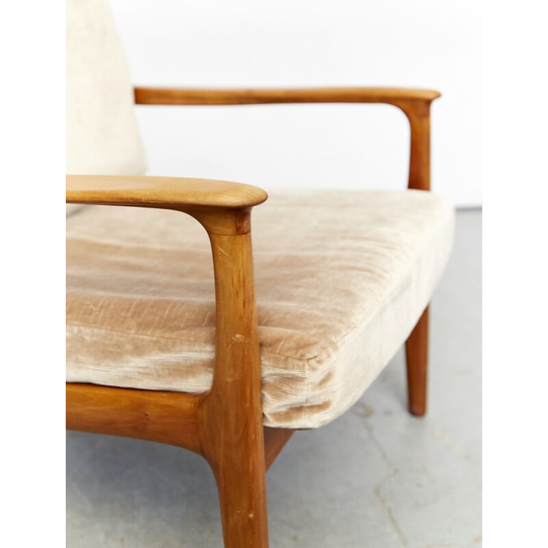 Fauteuil vintage en bois de cerisier par Eugen Schmidt pour Soloform