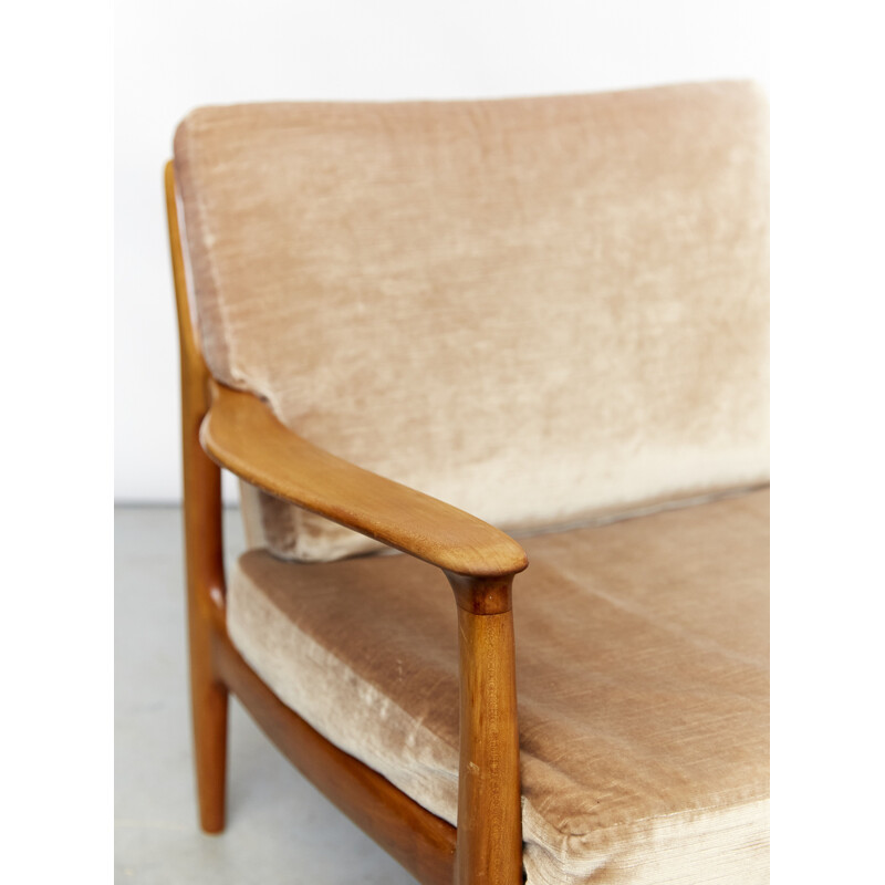 Mid-century cherry wood armchair by Eugen Schmidt for Soloform