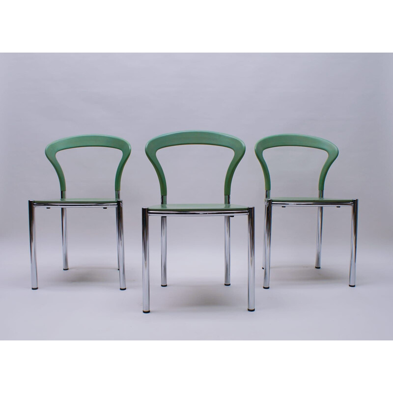 Set of 3 vintage mint green dining chairs by Kusch + Co, 1990s