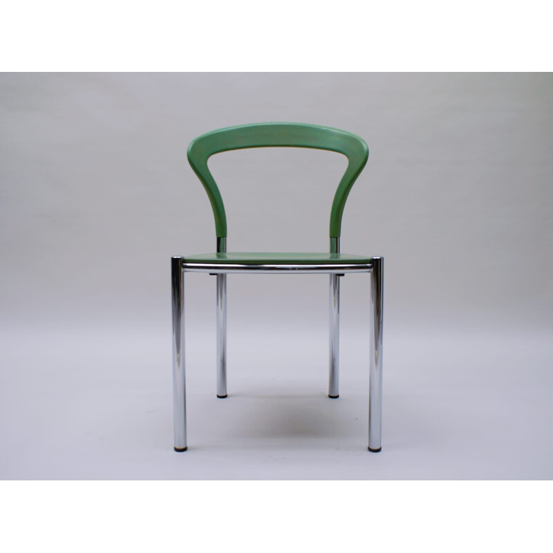 Juego de 3 sillas vintage verde menta de Kusch Co, 1990