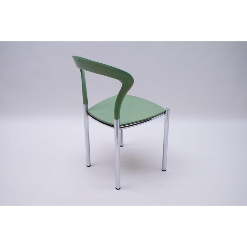 Conjunto de 3 cadeiras verdes de hortelã vintage da Kusch Co, 1990