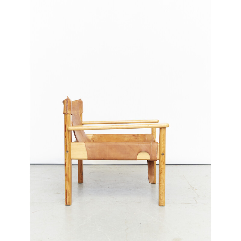 Vintage-Sessel Natura aus Kiefer und Leder von Karin Mobring für Ikea, 1970