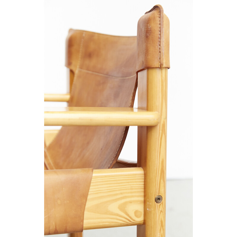 Natura vintage fauteuil in grenen en leer van Karin Mobring voor Ikea, 1970