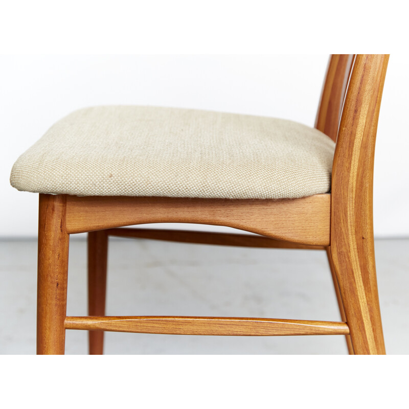 Danish vintage Eva teak and wool dining chair by Niels Koefoed for Hornslet Møbelfabrik